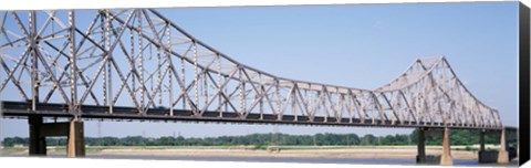 Framed USA, Missouri, St. Louis, Martin Luther King Jr Memorial Bridge over Mississippi River Print