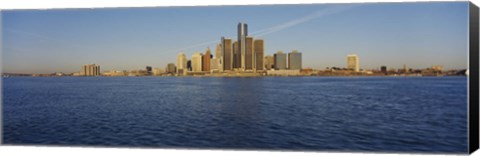 Framed Skyscrapers on the waterfront, Detroit, Michigan, USA Print