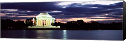 Framed Monument lit up at dusk, Jefferson Memorial, Washington DC, USA Print