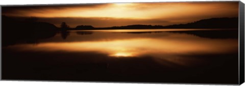 Framed Reflection of clouds in a lake at sunset, Loch Raven Reservoir, Lutherville-Timonium, Baltimore County, Maryland Print