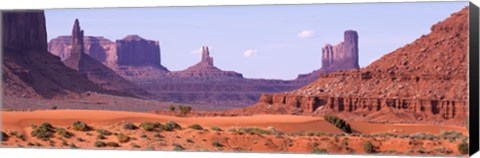 Framed View To Northwest From 1st Marker In The Valley, Monument Valley, Arizona, USA, Print