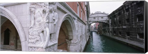 Framed Bridge across a canal, Bridge of Sighs, Venice, Italy Print