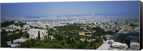 Framed High angle view of a city, Acropolis, Athens, Greece Print