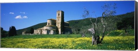Framed San Antimo Monastery, Tuscany, Italy Print