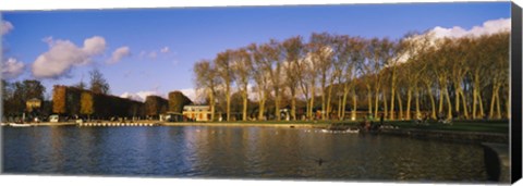 Framed Trees along a lake, Chateau de Versailles, Versailles, Yvelines, France Print