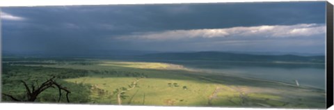 Framed Clouds over mountains, Lake Nakuru, Great Rift Valley, Lake Nakuru National Park, Kenya Print