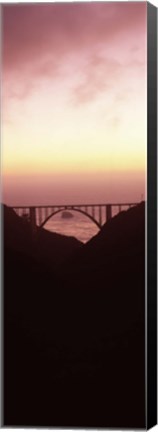 Framed Silhouette of Bixby Bridge, Big Sur, California (vertical) Print