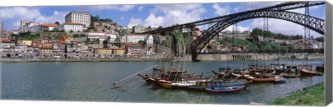 Framed Bridge Over A River, Dom Luis I Bridge, Douro River, Porto, Douro Litoral, Portugal Print