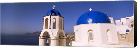 Framed Church with sea in the background, Santorini, Cyclades Islands, Greece Print