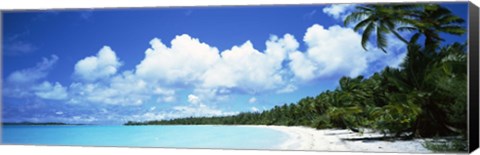 Framed Clouds over an island, Akaiami, Aitutaki, Cook Islands Print