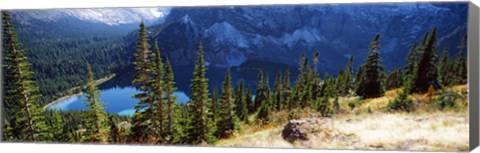 Framed High angle view of a lake, Grinnell Lake, US Glacier National Park, Montana, USA Print