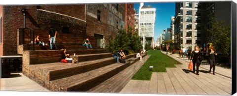 Framed People on the street in a city, High Line, Chelsea, Manhattan, New York City, New York State, USA Print
