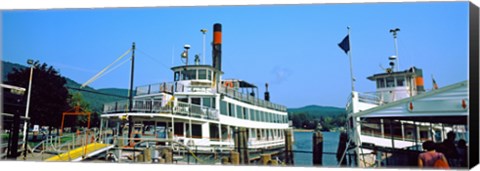 Framed Minne Ha Ha Steamboat at dock, Lake George, New York State, USA Print