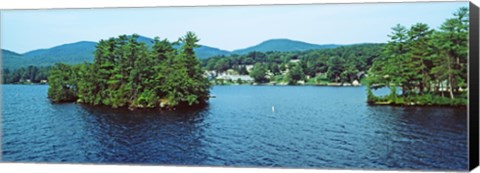 Framed Wooded island, Lake George, New York State, USA Print