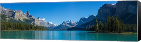 Framed Maligne Lake with Canadian Rockies in the background, Jasper National Park, Alberta, Canada Print