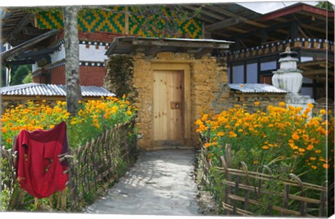 Framed Residential House, Bumthang, Bhutan Print