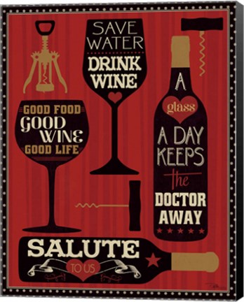 Framed Wine Words II Print