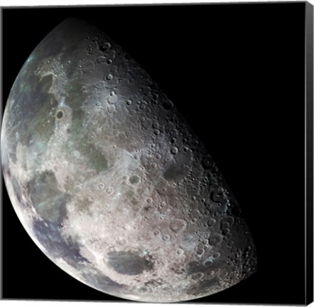 Framed Galileo spacecraft returned images of the Moon during its flight Print