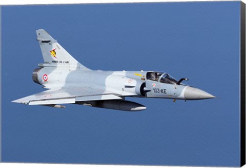 Framed Mirage 2000C of the French Air Force (blue &amp; white) Print