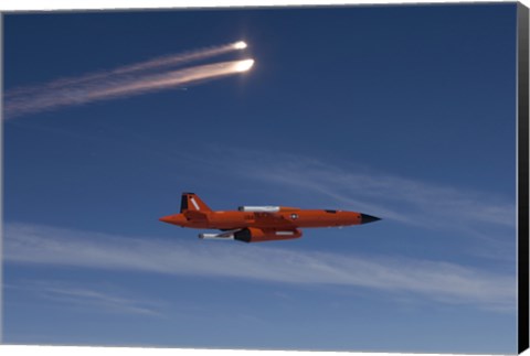 Framed BQM-74 Target Drone Fires Flares Print