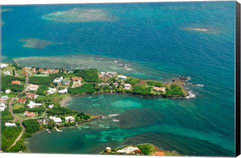 Framed Grenada, City of St George and the beach Print