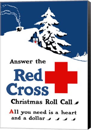 Framed Red Cross Christmas Roll Call Print