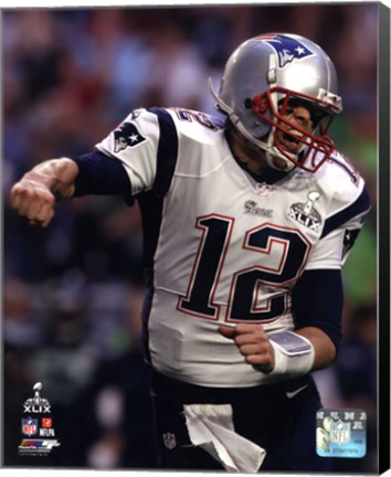 Framed Tom Brady Touchdown Celebration Super Bowl XLIX Print