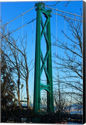 Framed British Columbia, Vancouver, Lion&#39;s Gate Bridge Tower Print