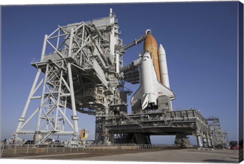 Framed Space Shuttle Endeavour Atop a Mobile Launcher Platform at Kennedy Space Center Print
