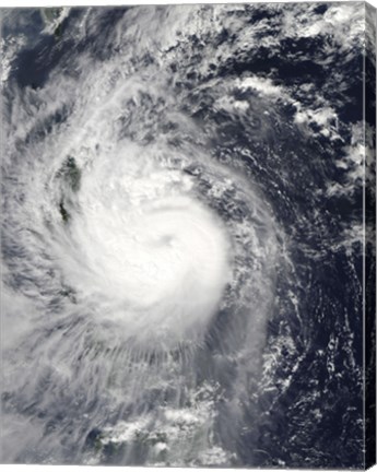 Framed Typhoon Mirinae Heading West toward the Philippines Print