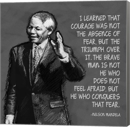 Framed He Who Conquers - Nelson Mandela Quote Print