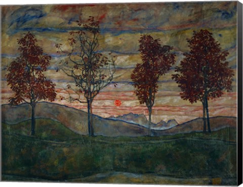 Framed Four Trees, 1917 Print