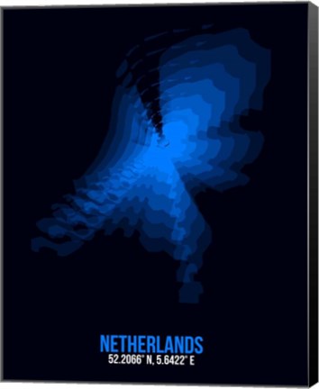 Framed Netherlands Radiant Map 1 Print