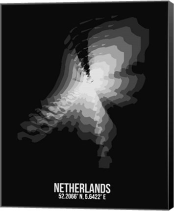 Framed Netherlands Radiant Map 4 Print