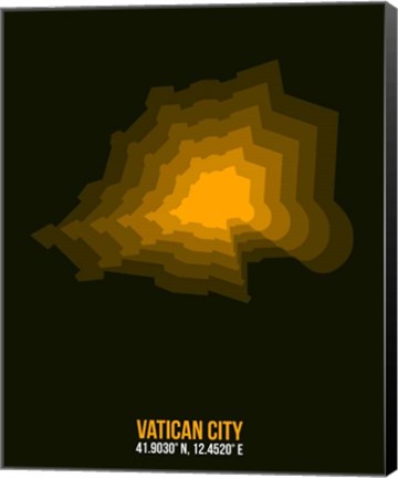 Framed Vatican City Radiant Map 2 Print