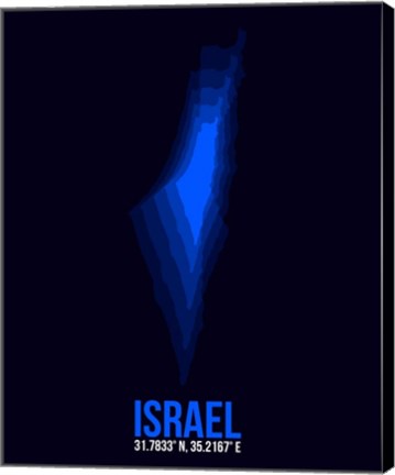 Framed Israel Radiant Map 1 Print