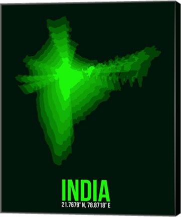Framed India Radiant Map 2 Print