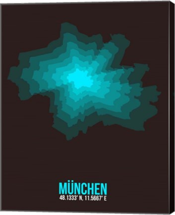 Framed Munchen Radiant Map 1 Print