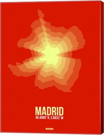 Framed Madrid Radiant Map 4 Print
