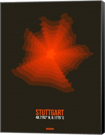 Framed Stuttgart Radiant Map 2 Print