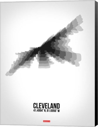 Framed Cleveland Radiant Map 4 Print