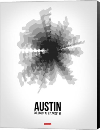 Framed Austin Radiant Map 4 Print