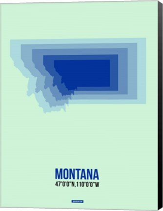 Framed Montana Radiant Map 2 Print