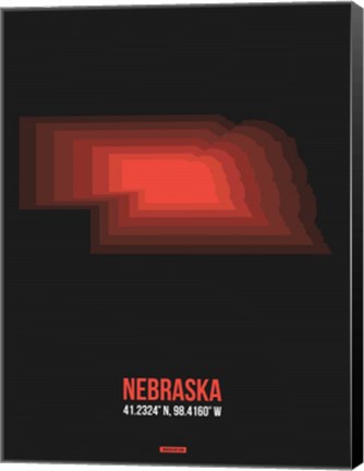 Framed Nebraska Radiant Map 6 Print