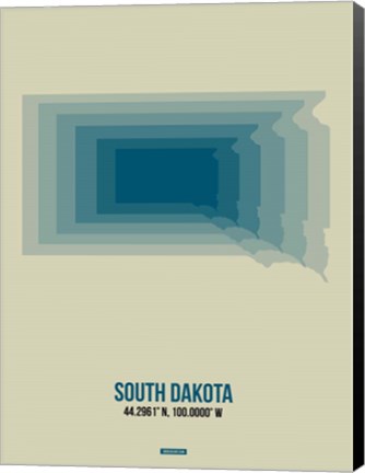 Framed South Dakota Radiant Map 2 Print