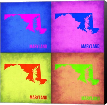 Framed Maryland Pop Art Map 1 Print