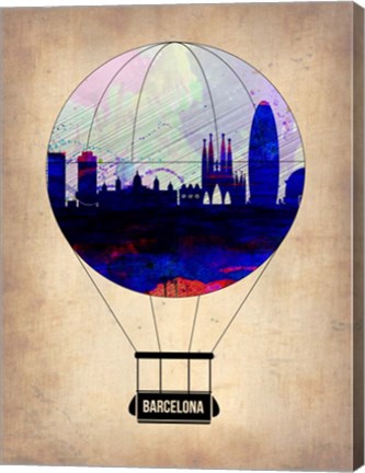 Framed Barcelona Air Balloon Print