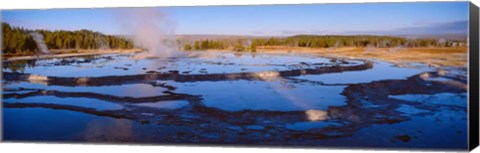 Framed Great Fountain Geyser, Yellowstone National Park, Wyoming Print