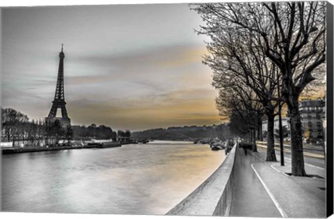 Framed River Seine And The Eiffel Tower Print