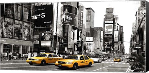 Framed Taxi in Times Square, NYC Print